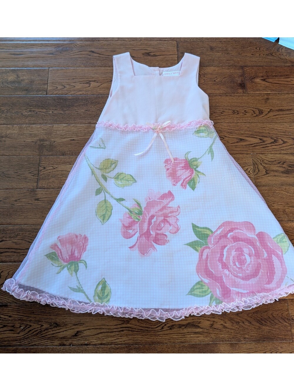 Emily West Girl's Pink Floral Sleeveless Dress Size 10